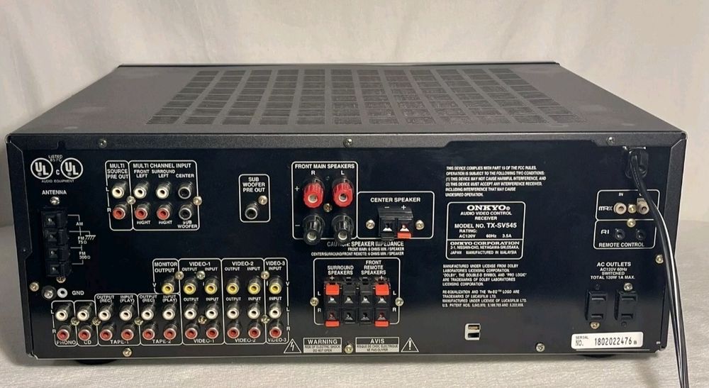 Receptor Audio Video Onkyo TX SV-545
