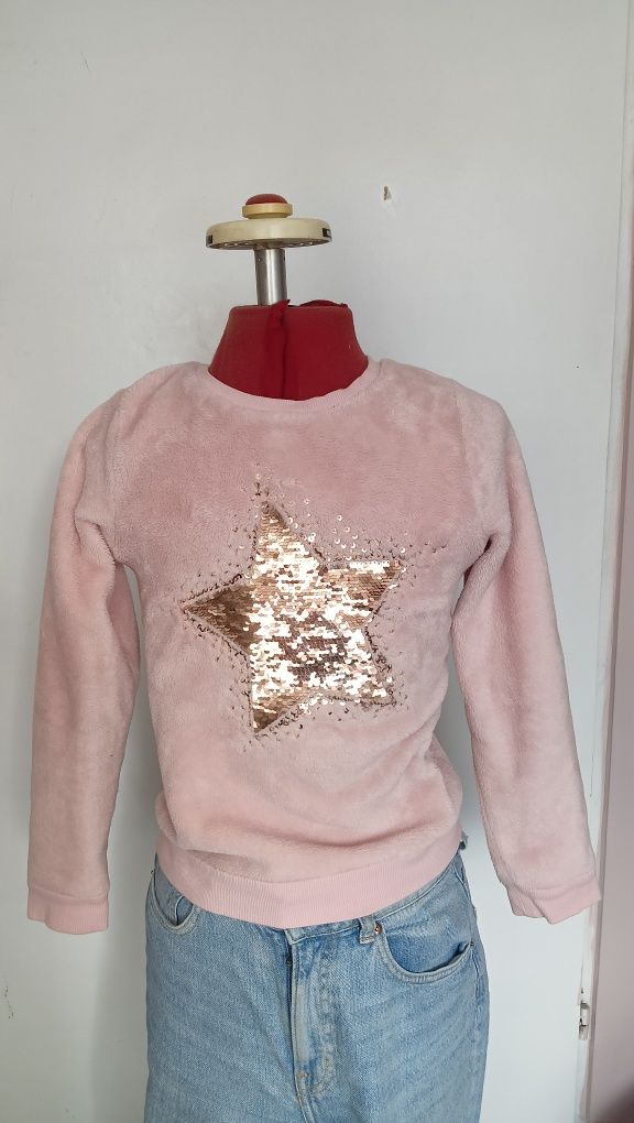 Różowa pluszowa bluza H&M