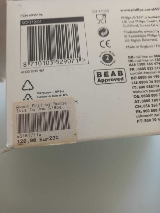 Bomba eléctrica da marca Avent