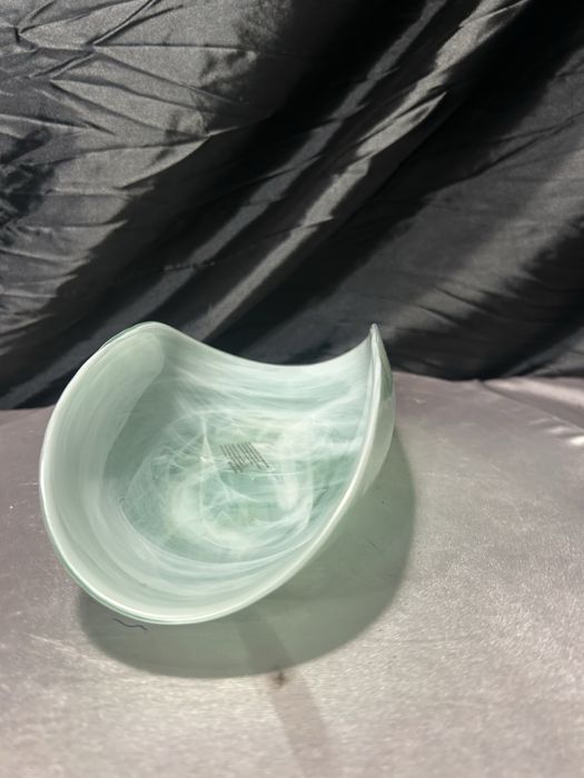 Szklana misa artystyczna – „łódeczka”, ręczne zdobienie, Made in Spain