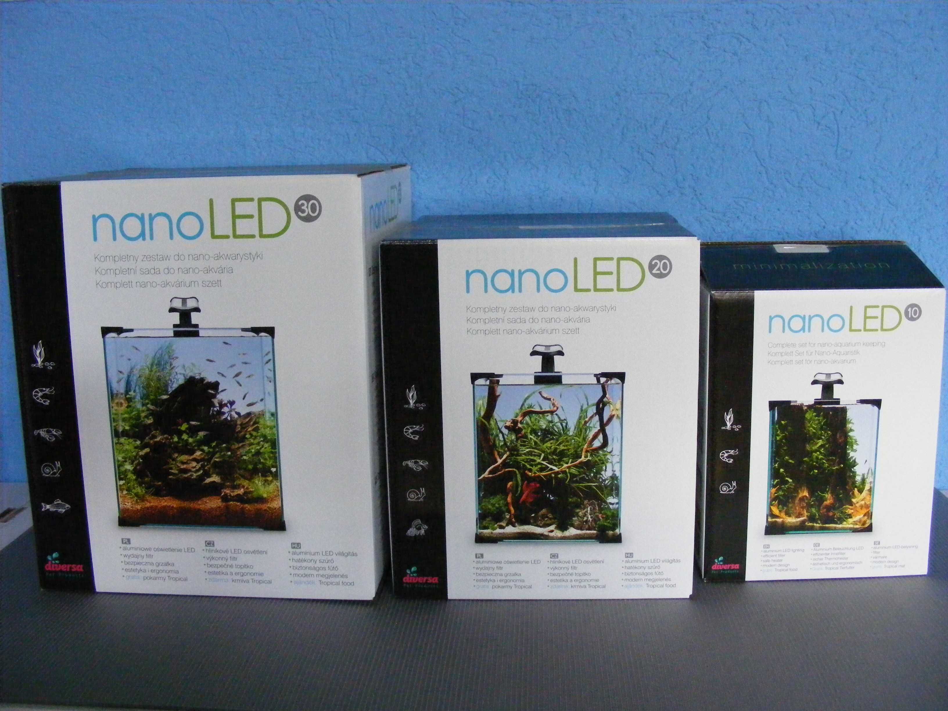 GB Akwarium  krewetkarium NANO LED 10L cały zestaw 20x20x25cm