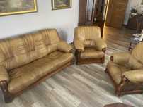 Zestaw skórzany Sofa plus dwa fotele.