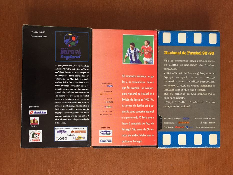 Futebol Mundial e Nacional Português - 4 VHS