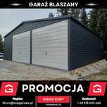 Garaż blaszany dwustanowiskowy z pomieszczeniem 8x6m biały grafit