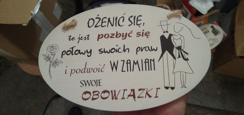 Zawieszka drewniana z napisem