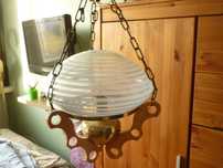 lampa drewno metal