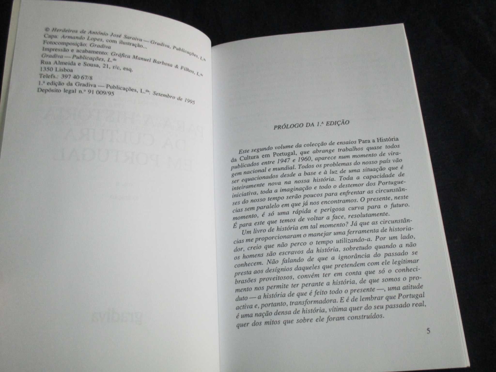 Livro Para a História da Cultura em Portugal II António José Saraiva