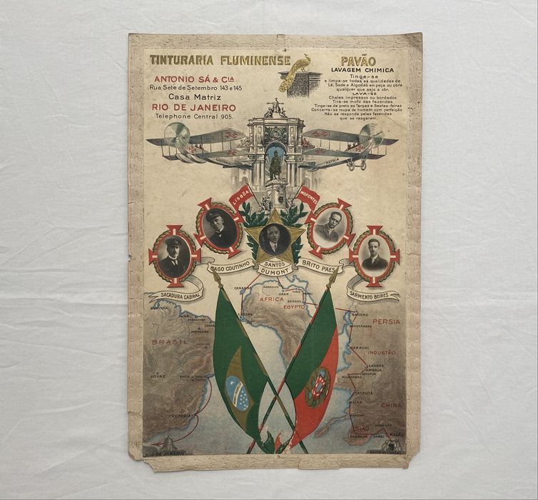 Poster 1ª travessia aérea Atlântico Sul 1922 Gago Coutinho Sacadura