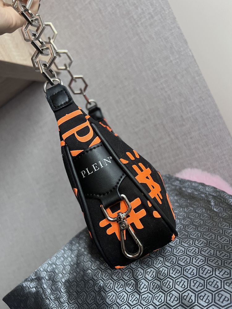 Philipp Plein torebka czarna logo torba