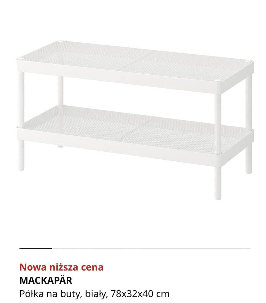 Półka na buty, szafka Ikea Mackapar biały