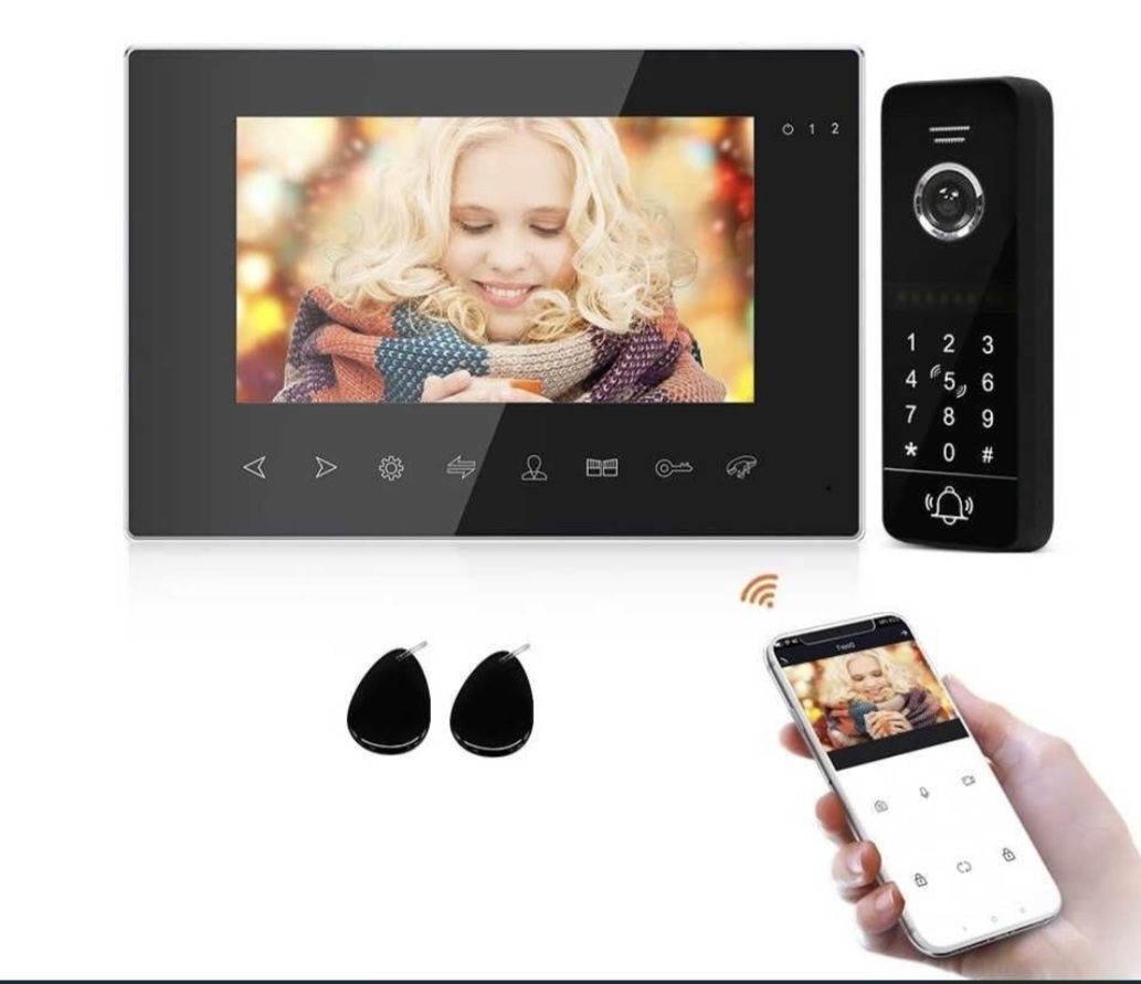 Vídeo porteiro WiFi campainha tátil 1090P visão noturna