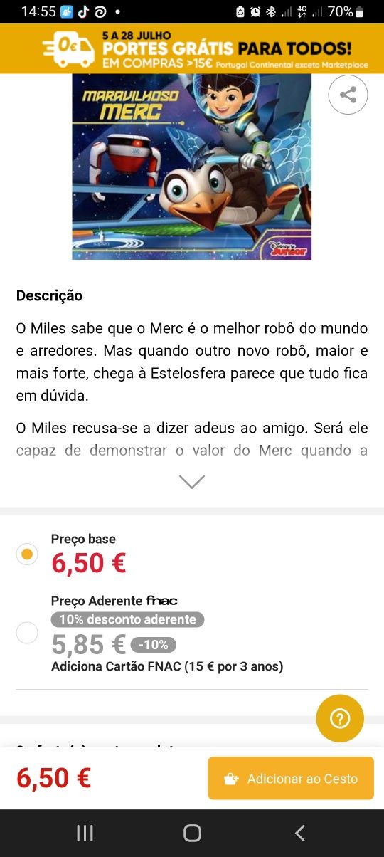 2 Livros Miles do Futuro, Autor Disney e Editor Dom Quixote.