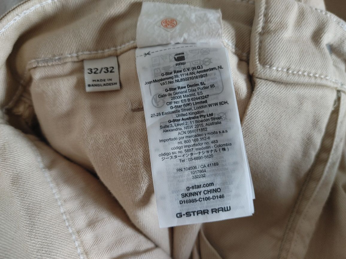 Calças G-Star Raw skinny chino, 32W 32L NOVAS!