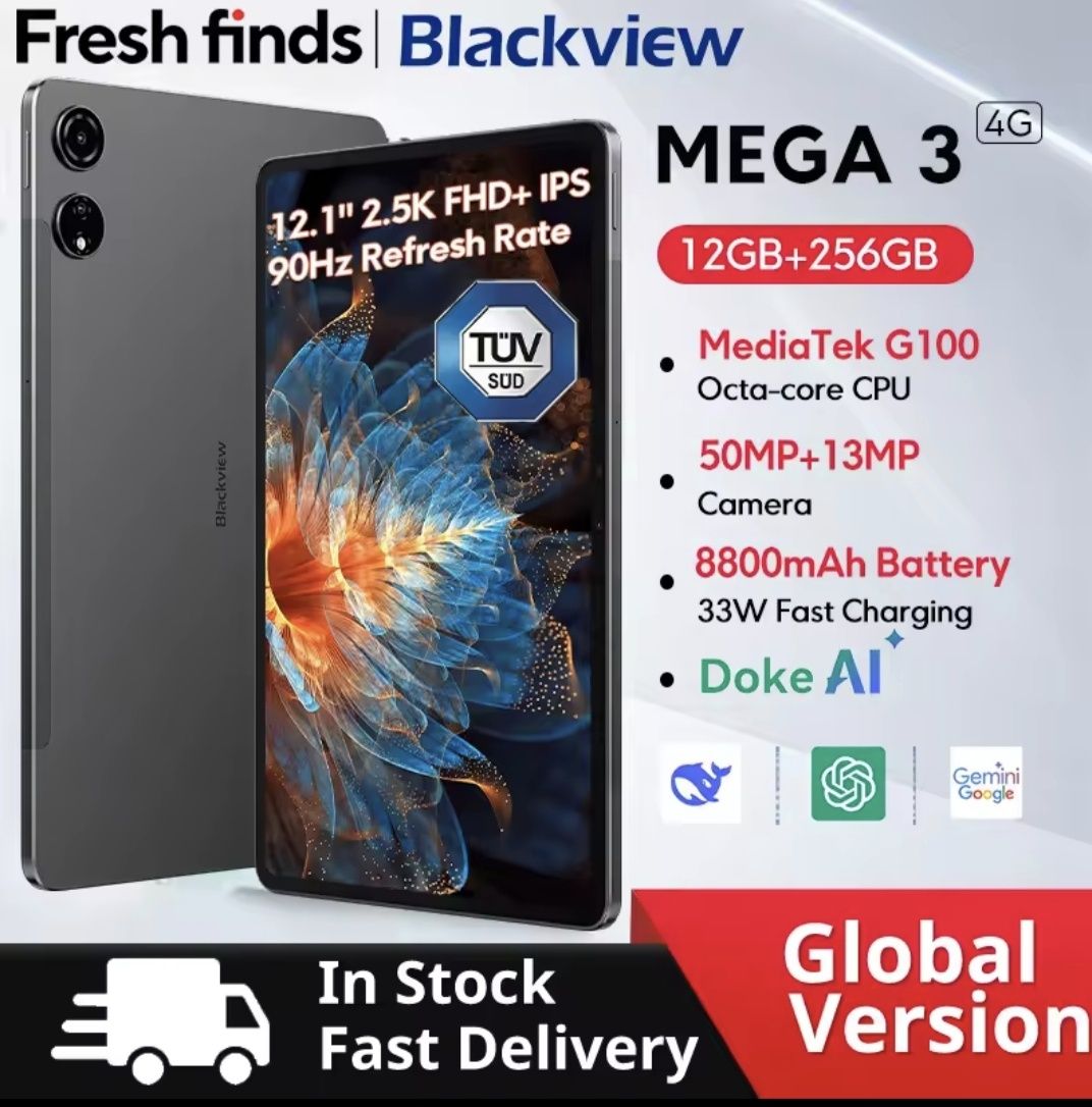 Blackview Mega 3 (12/256GB),12.1", 2,5K FHD+,90Hz,4G LTE,Helio G100