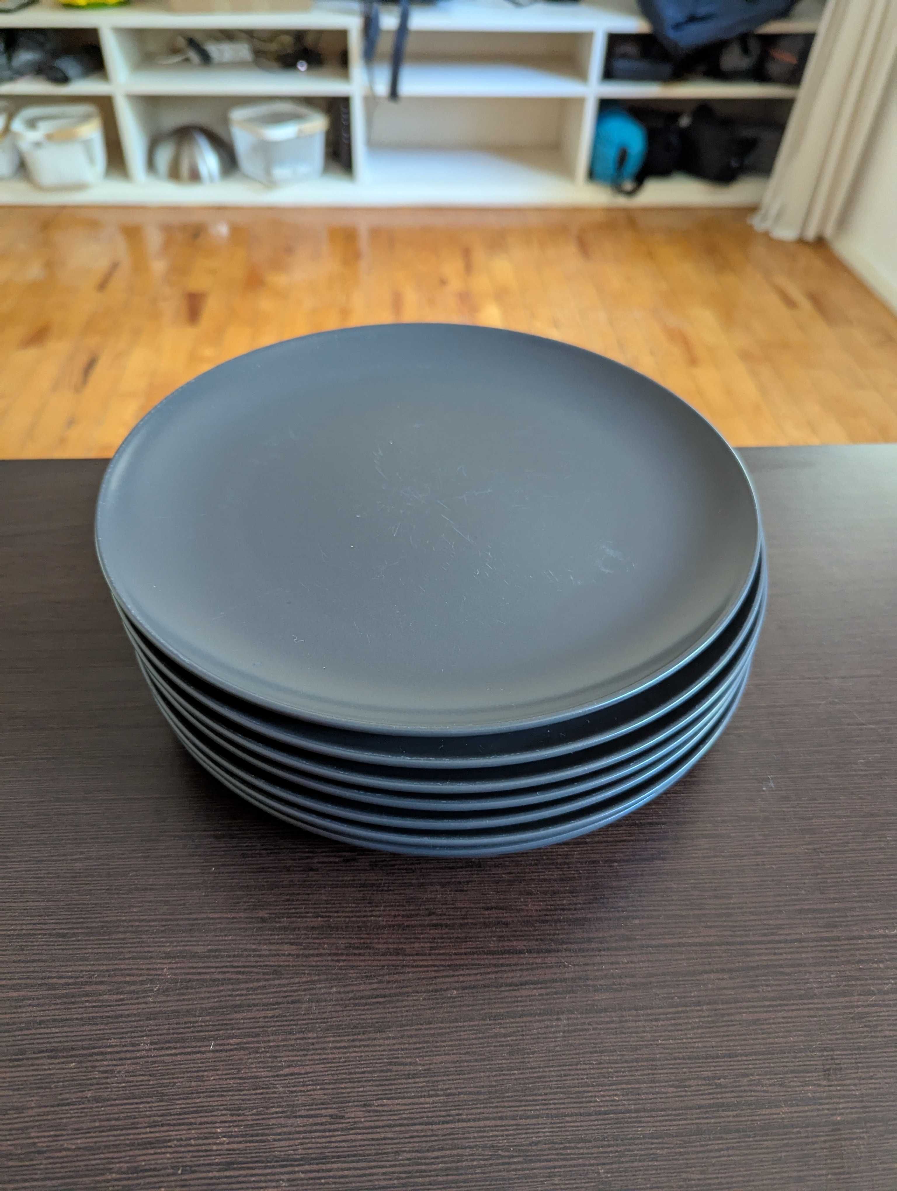 Jogo de pratos IKEA FARGKLAR (23 unidades (gres mate, cinza escuro)