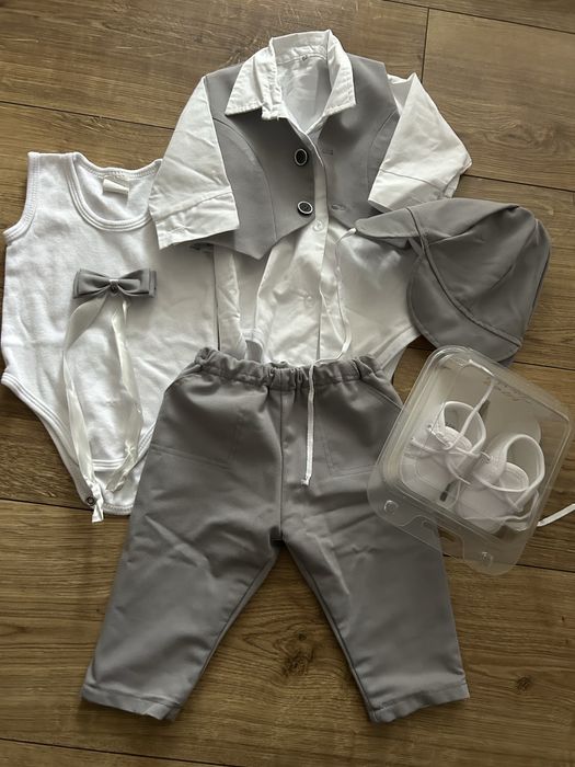 Ubranko do chrztu+buciki+płaszczyk