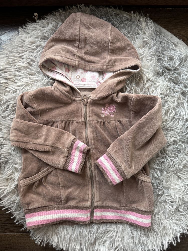 Bluza dla dziewczynki z kapturem zapinana rozmiar 86
