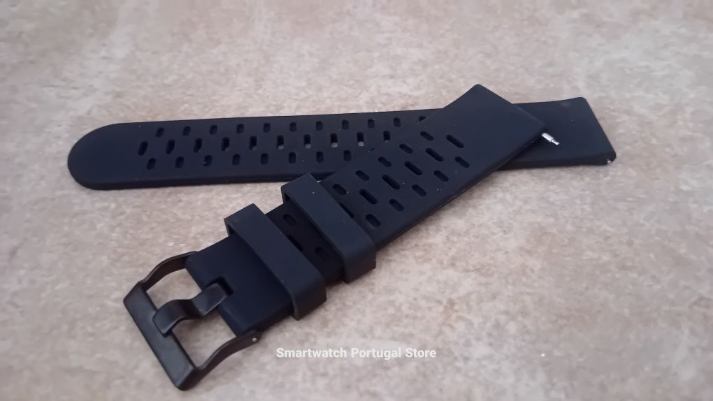 Bracelete 22mm em Silicone  : Preto