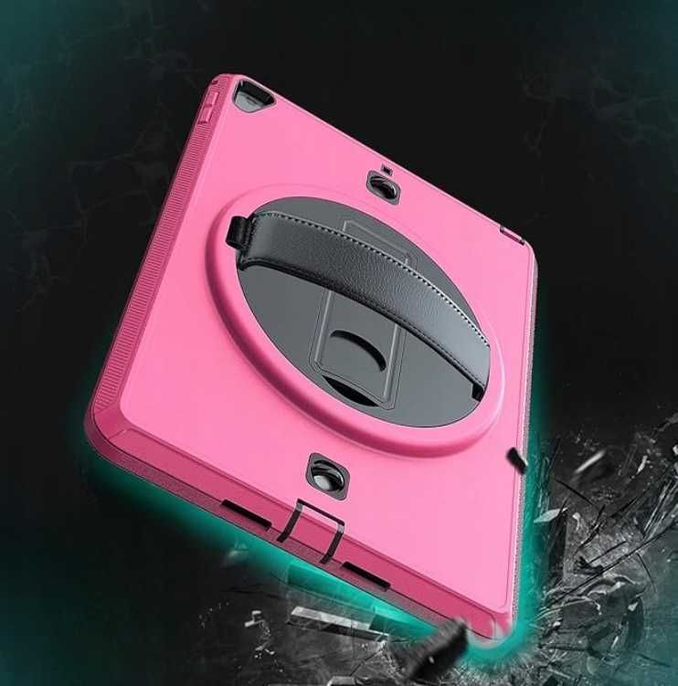 Etui Case na Tablet iPad 10.2 2019/2020/2021 z Paskiem Czarny Różowy