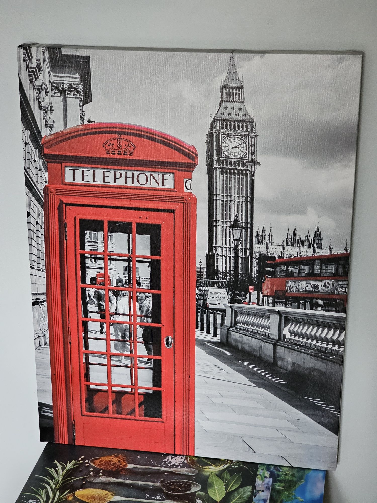 Obraz canvas, budka telefoniczna, wieża Big Ben
