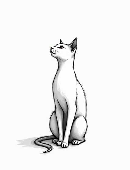 Minimalistyczny obraz na płótnie kot - line art 30x40 cm