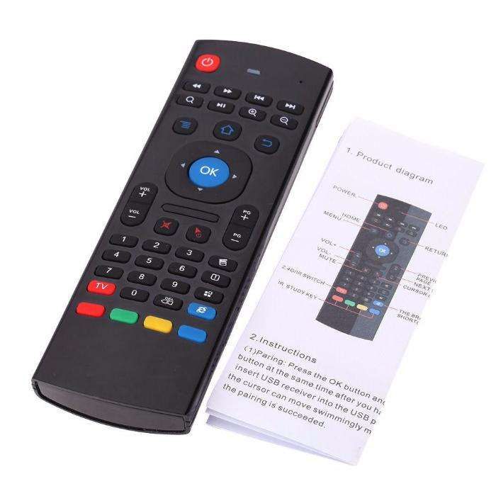 Comando Air Mouse com teclado p/ SmartTV e receptores Android