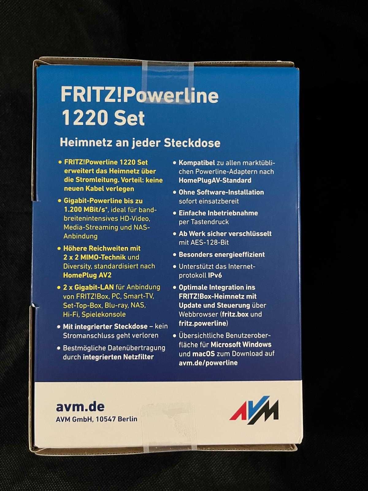 FRITZ!Powerline 1220 pojedynczy adapter PLC 2x Gigabit LAN - 3 sz