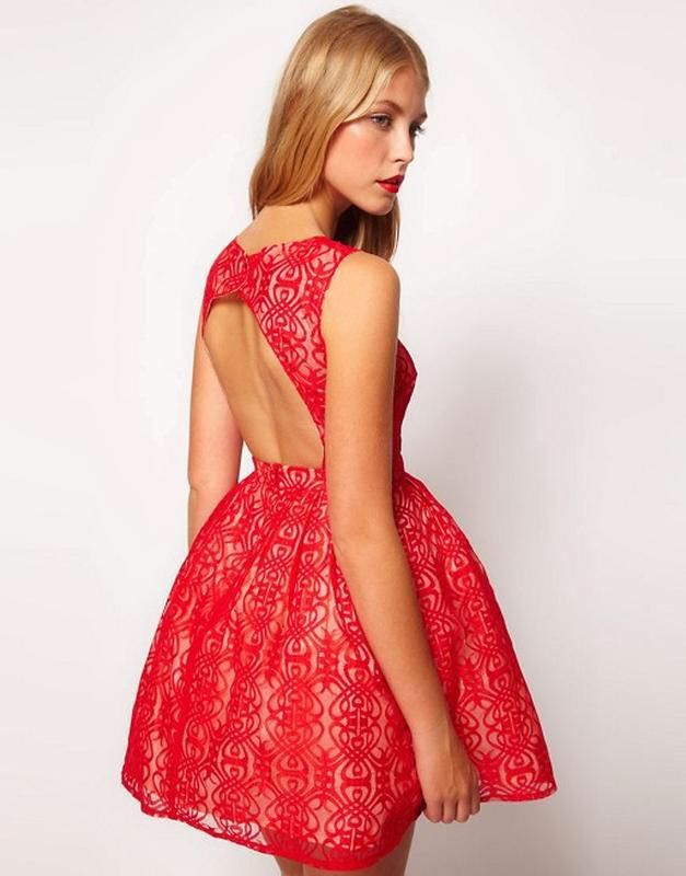 ASOS PETITE Exclusive Lace Dress With Cut Out Back кружевное платье