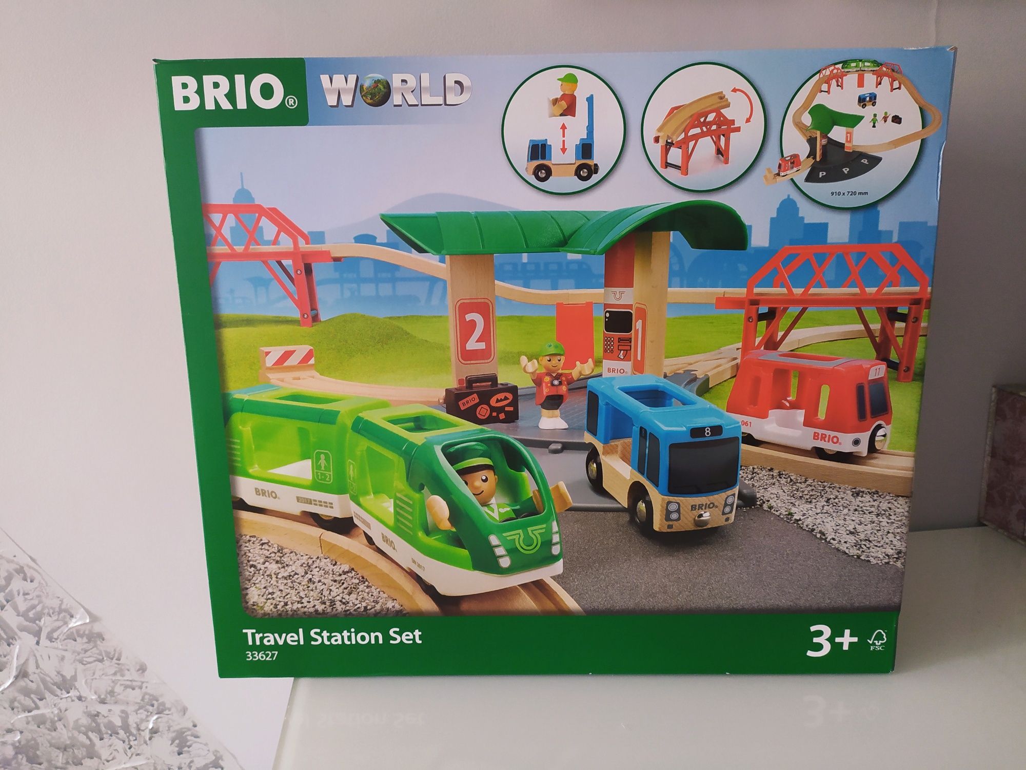 Brio kolejka drewniana pociąg 33627 Travel Stadion Set Nowy