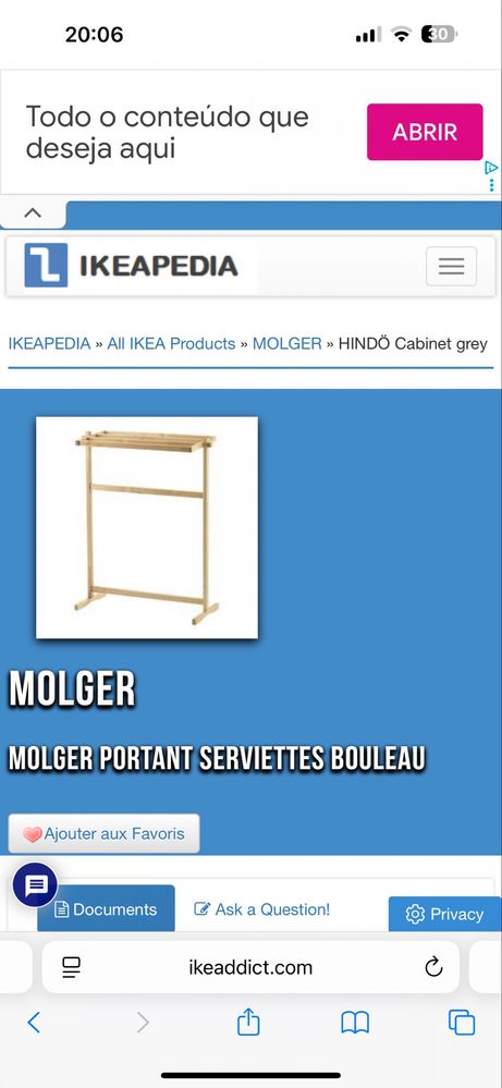Suporte para toalhas/roupa em madeira