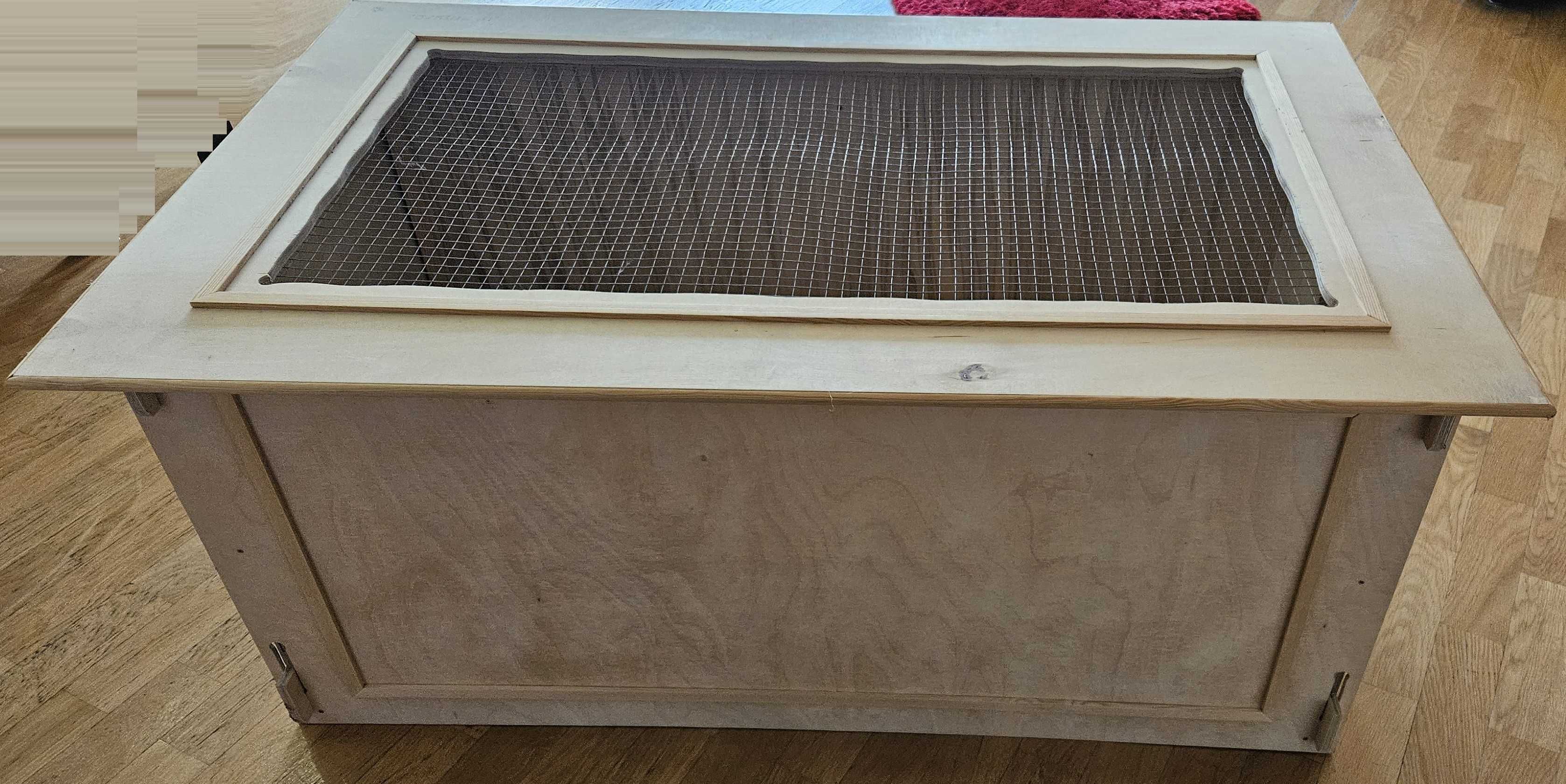Klatka Wybieg Drewniany dla małych zwierząt otwierany dach 105x52x52