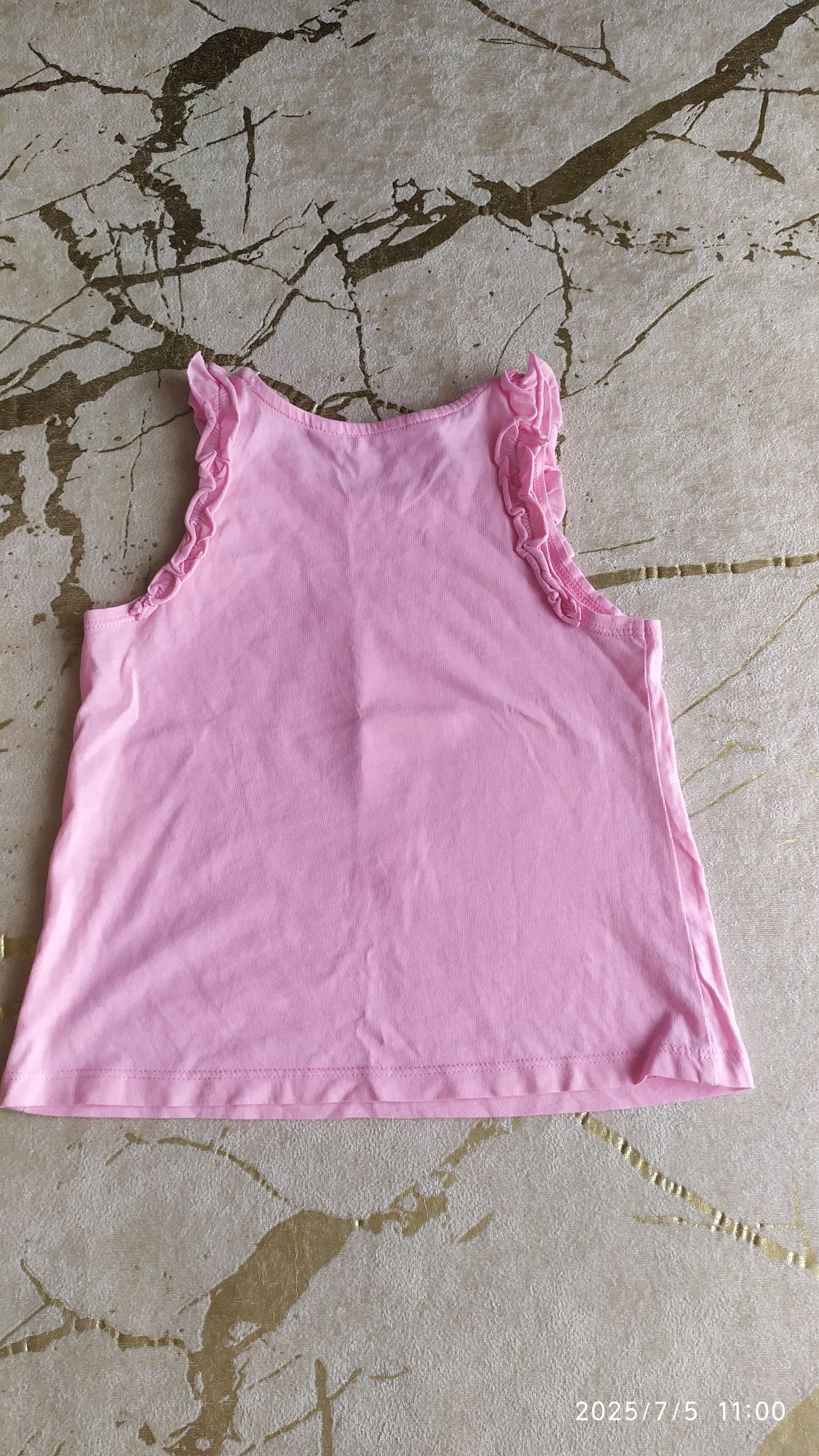 Różowa bluzeczka bez rękawów z lodem, r. 98/104, H&M