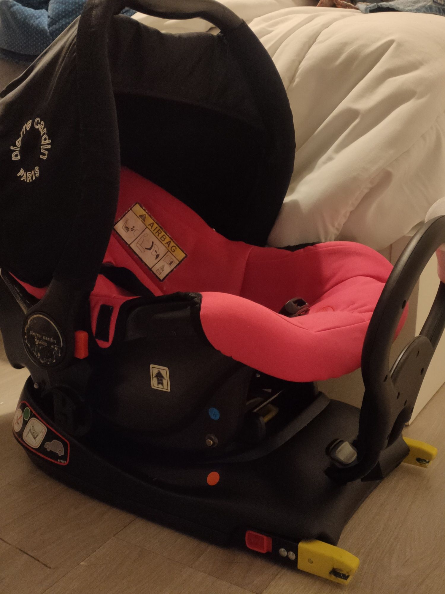 Carrinho e ovo com isofix rosa