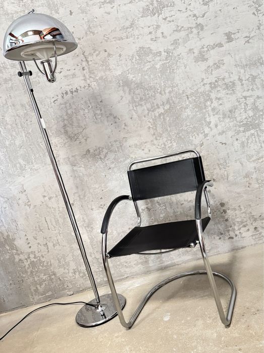 Fotel Bauhaus Marcel Breuer / Mart Stam – chrom, skóra, Made in Italy