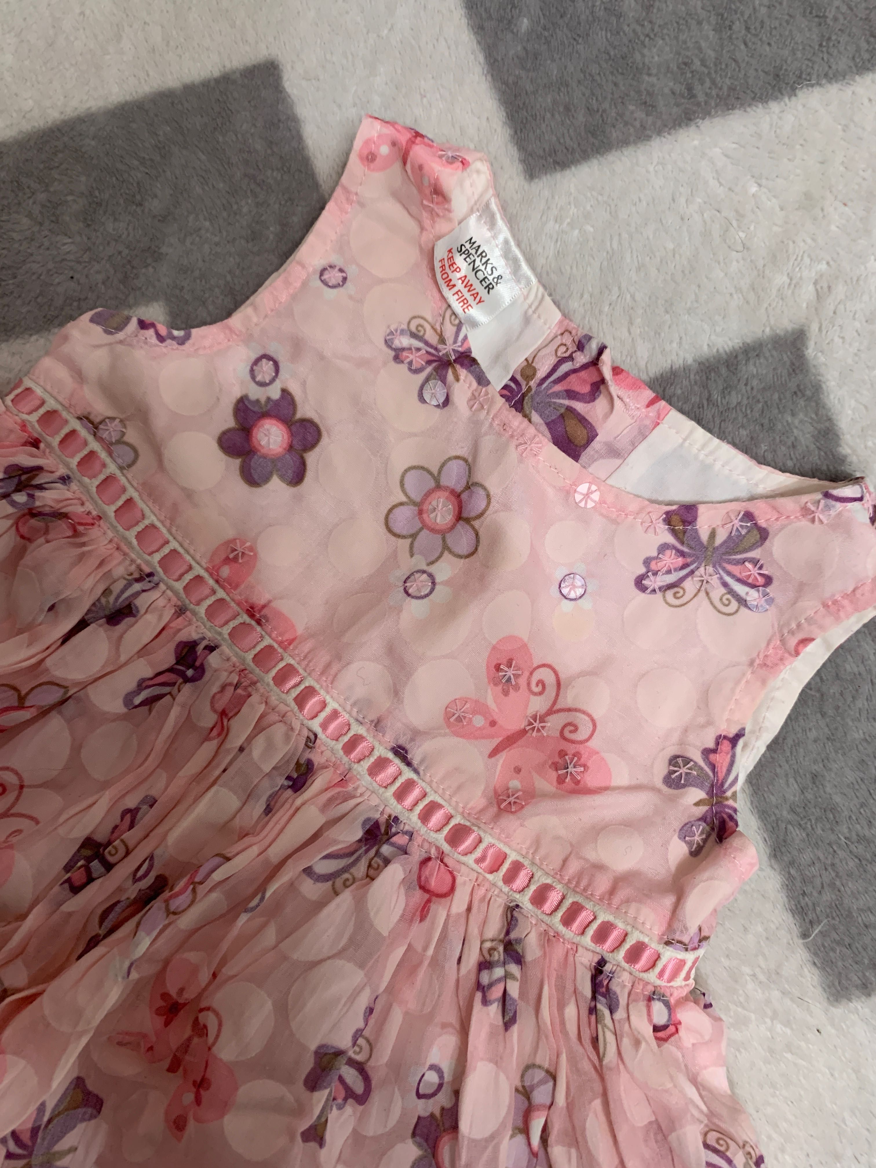 Сарафан на дівчинку до 1 року рожева сукня
