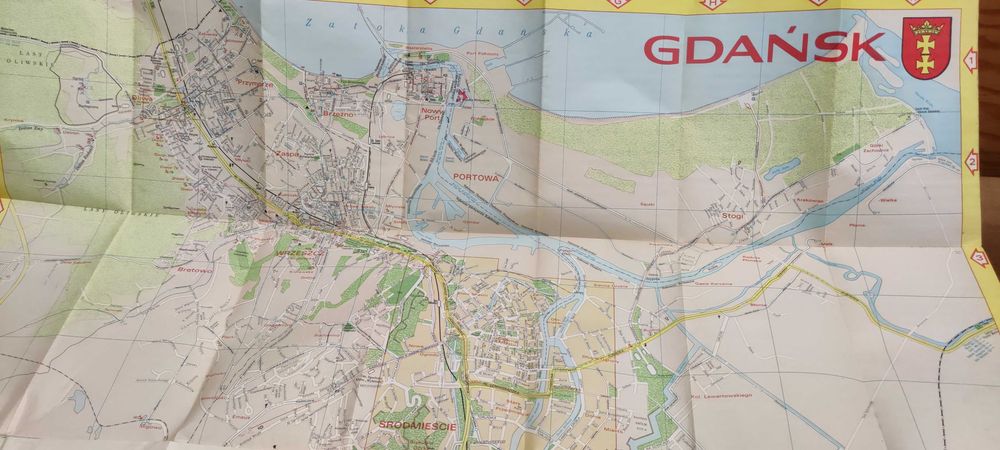 stara mapa miasta Gdańsk PRL