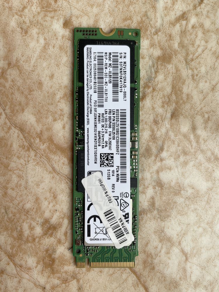 SSD Samsung PM981 512Gb m.2 2280 NVMe PCIe MZVLB512HAJQ