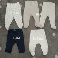 Spodnie H&M 68 spodenki półśpiochy zestaw paczka