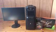 Komputer PC, też do gier AMD Ryzen 5 2600, 16GB Ram, GTX 1660, Monitor