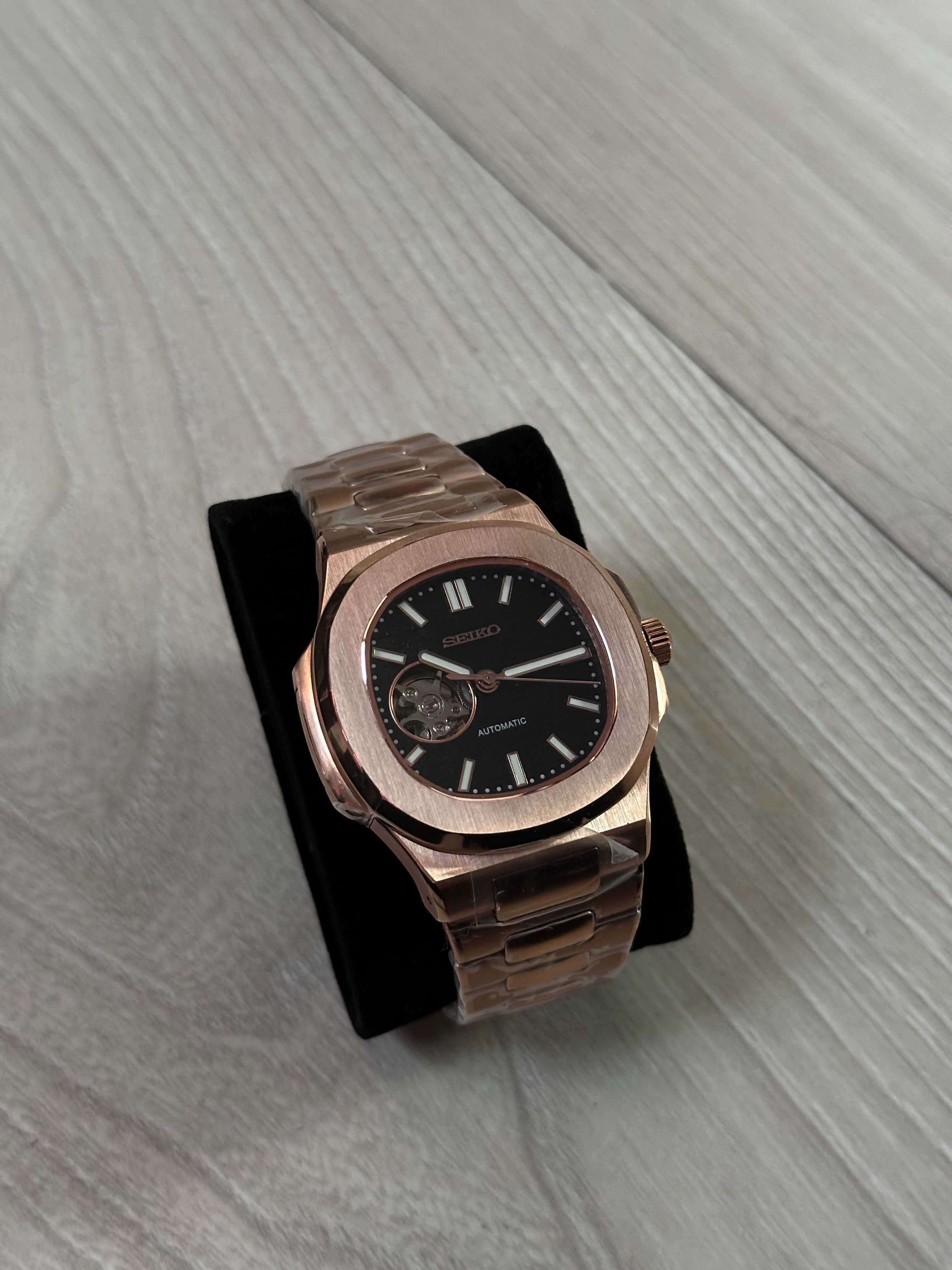 Zegarek Seiko Mod Nautilus Rose Gold Złoty