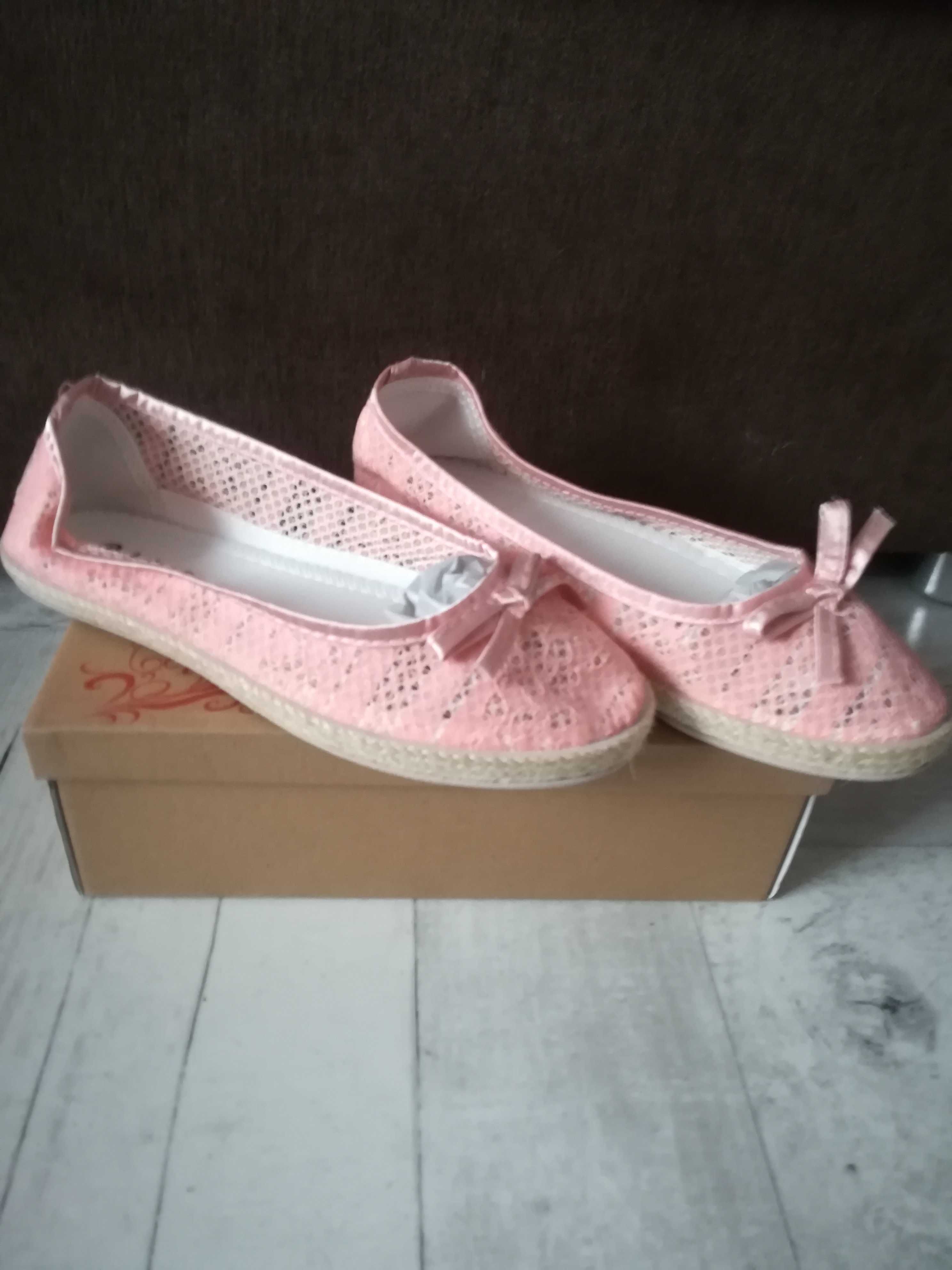 Espadryle różowe nowe 37