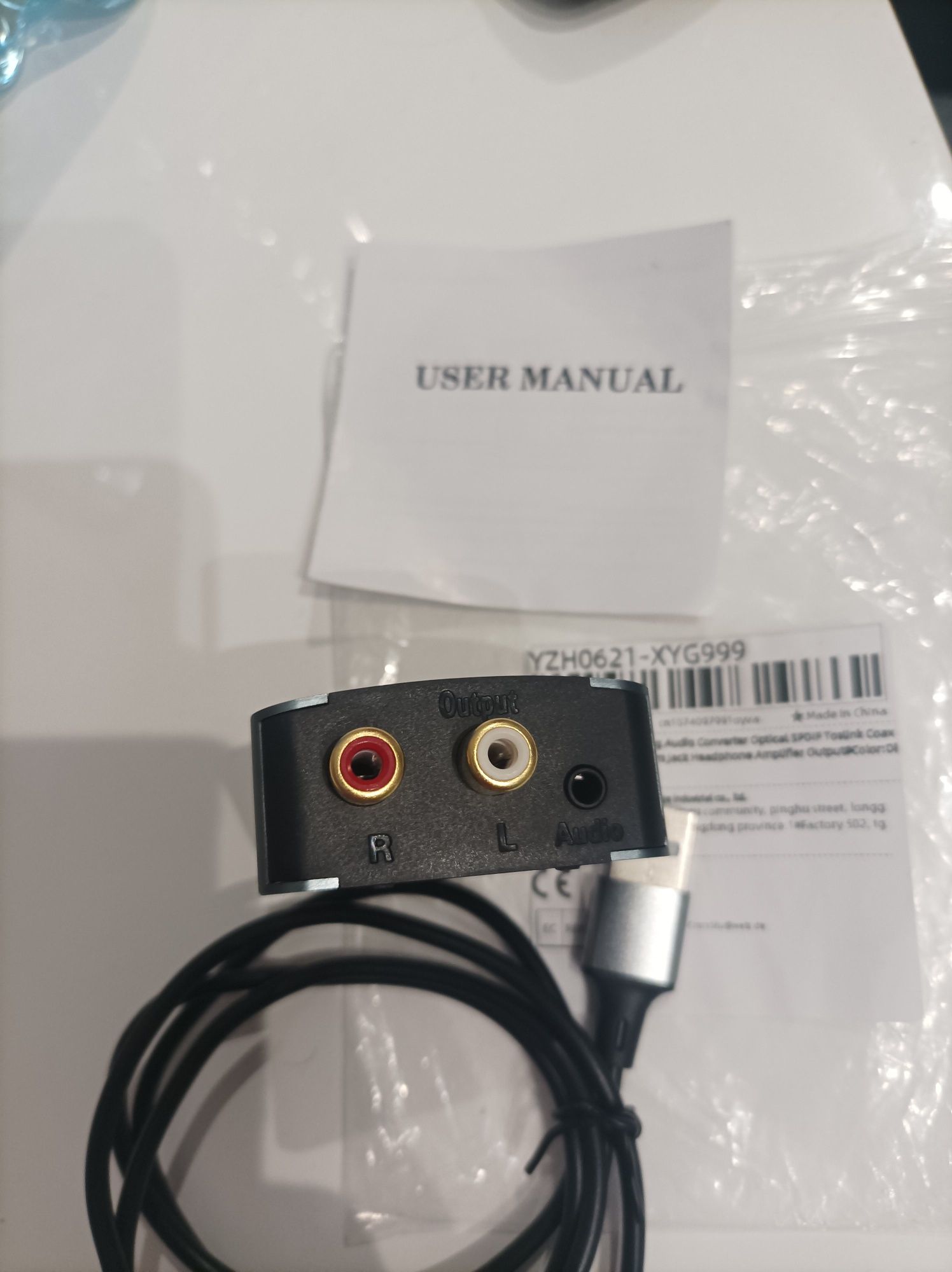 KONWENTER AUDIO DAC cyfrowy - analogowy. Optical to RCA chinch