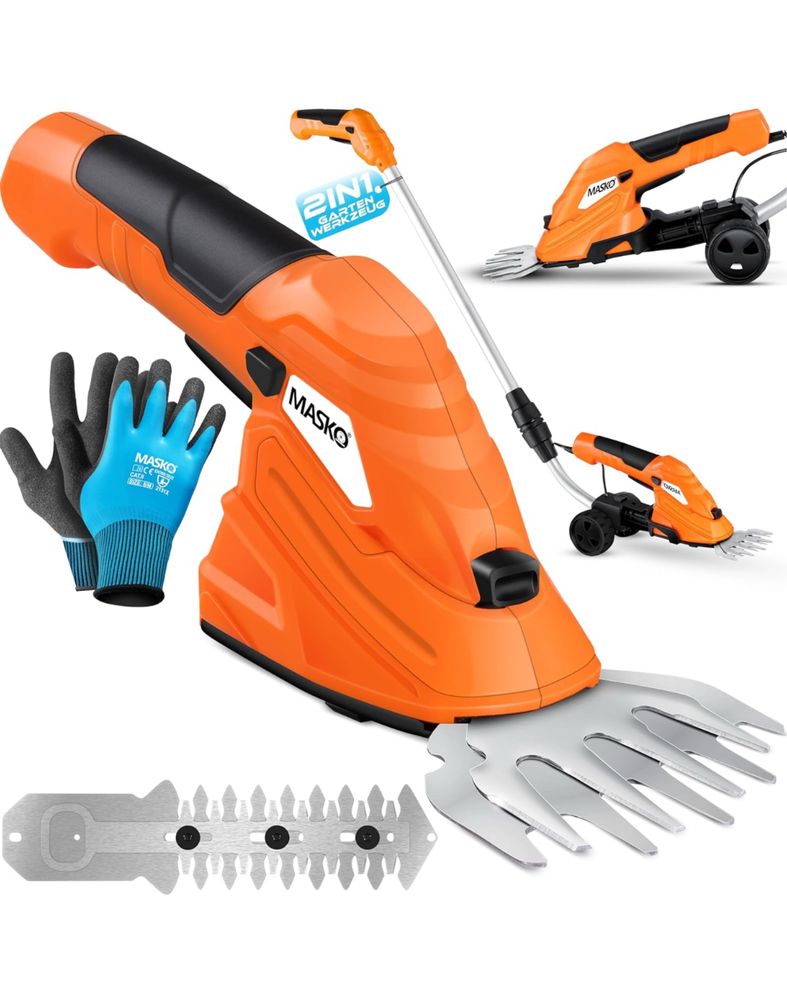 MASKO® Nożyce do trawy zestaw nożyc do krzewów z akumulatorem 7,2 V