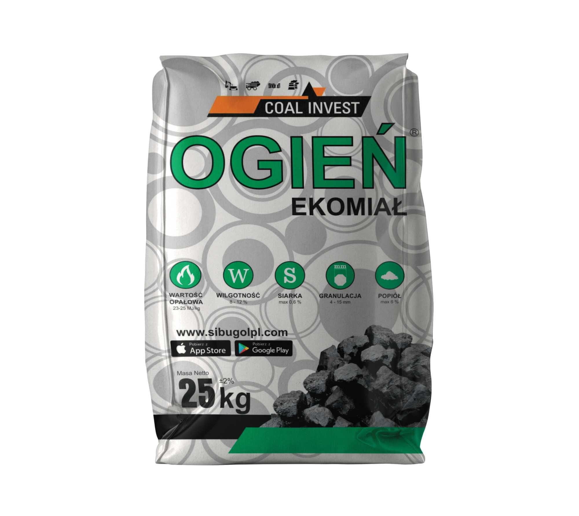 EKOMIAŁ 3-15MM/ EKOGROSZEK/ 25MJ , 5% popiołu