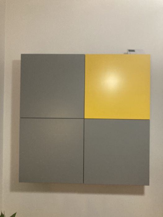 Szafka wisząca nowoczesna 120x120x24cm szaro-żółta