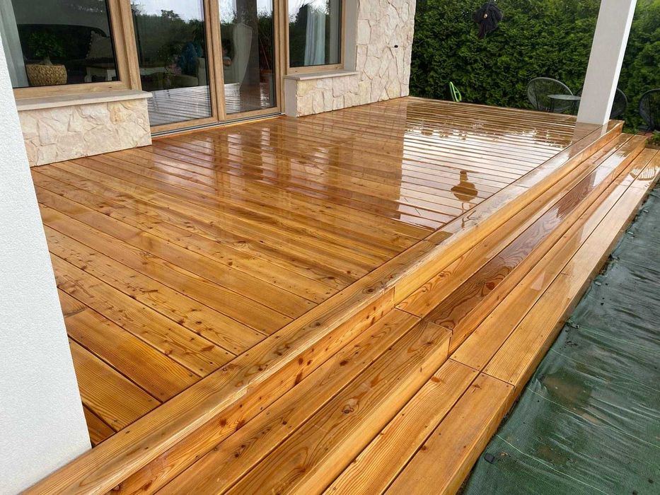 Deska Tarasowa Modrzew Europejski 28x145 ryflowana/gładka