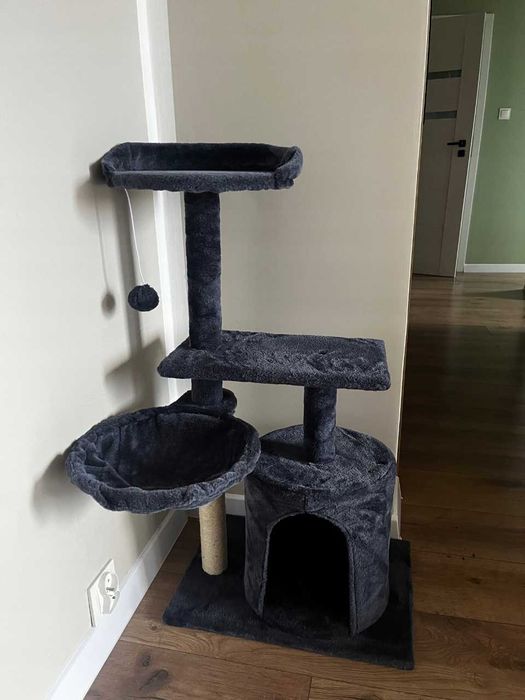 NOWY Drapak Dla Kota Duży Wysoki Legowisko Domek Budka Zabawka Sznurek