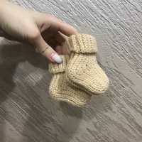 Вязанные носочки для новорожденных 0-3 месяца