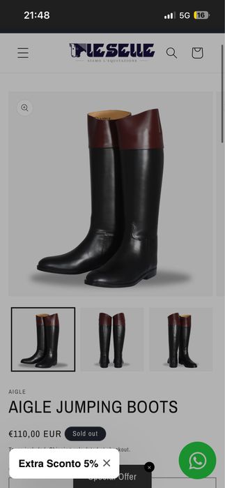 Botas de equitação Aigle tamanho 39