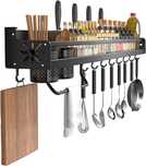 Półka kuchenna Ruiqas Spice Rack, metalowa, samoprzylepna, czarna